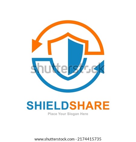 Shield share logo vector design. Suitable for business, web, and technology