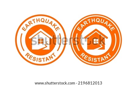 Earthquake resistant badge logo design 