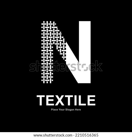 Letter N textile pattern and sewing logo vector design. Suitable for business, textile fabric, initial name, fashion, and knitting