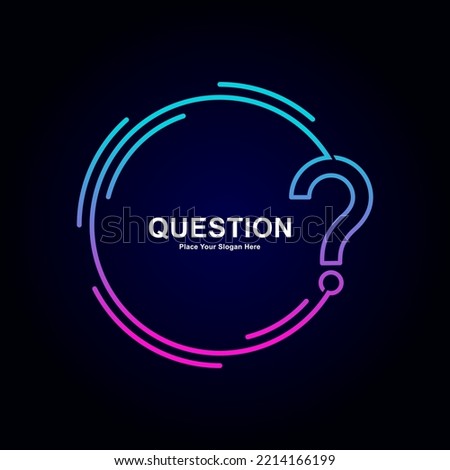 Question mark circle with background vector design logo. Suitable for quiz, question and education