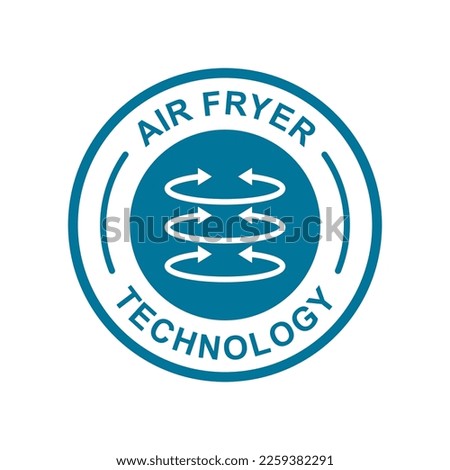 Air fryer technology badge logo design. Suitable for product label