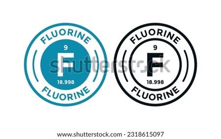 Fluorine logo badge design. this is chemical element of periodic table symbol. Suitable for business, technology, molecule, atomic symbol 