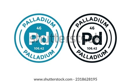 PALLADIUM logo badge design. this is chemical element of periodic table symbol. Suitable for business, technology, molecule, atomic symbol 