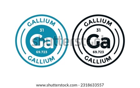 GALLIUM logo badge design. this is chemical element of periodic table symbol. Suitable for business, technology, molecule, atomic symbol 