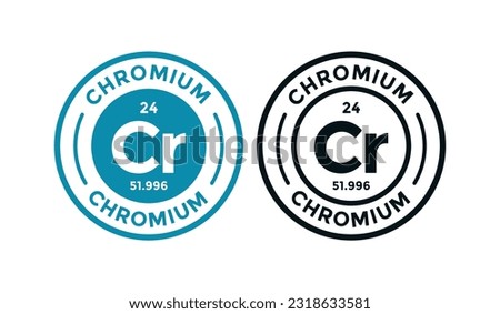 CHROMIUM logo badge design. this is chemical element of periodic table symbol. Suitable for business, technology, molecule, atomic symbol 