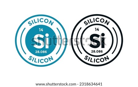 SILICON logo badge design. this is chemical element of periodic table symbol. Suitable for business, technology, molecule, atomic symbol 