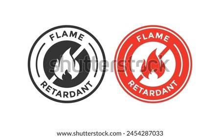 Flame retardant badge logo design. Suitable for product label and fabric information sign