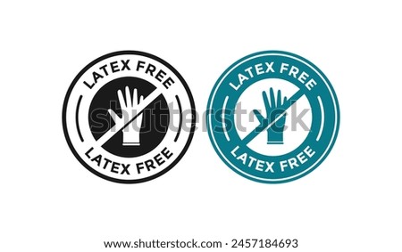 latex free icon badge. Non Latex material product gloves seal emblem. For information sign