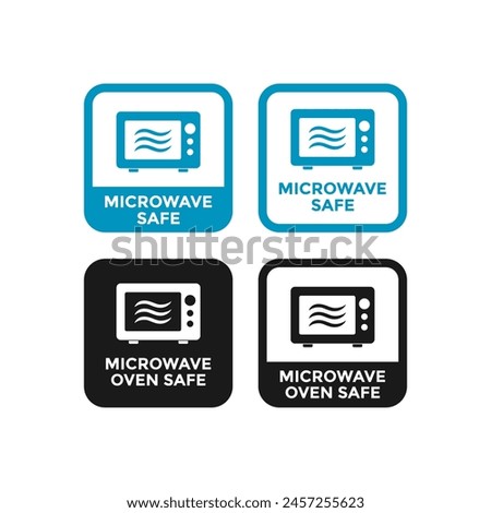 Microwave oven safe badge logo. Suitable for utensils information sign