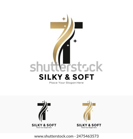 Silky and soft letter T logo design. Suitable for business, initial name, poster, beauty, salon, fabric and pattern