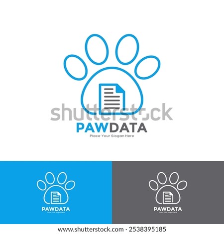 Paw data vector logo design. Suitable for internet, business, office , animal, and pet symbol