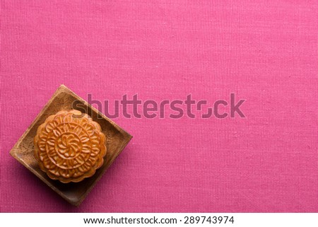 mooncake , traditional chinese foods during mid autumn festival.  angle view from above