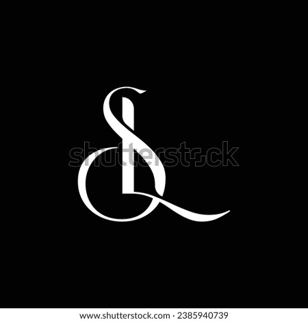 Modern and classic interconnected monogram logo of letter S and L. Best for beautician, skin clinic or fashion. 