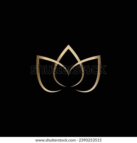 Monogram letter M and A shaped into lotus flower logo