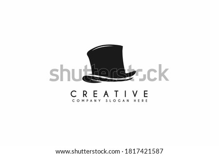 Hipster Gentleman Top Hat Vintage Retro logo design
