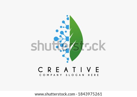 Bio technology logo design vector illustration. Bio technology icon design. Suitable for business and technology logos isolated on white background