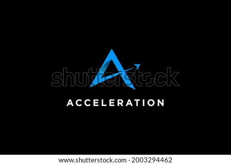 Initial letter A logo design vector illustration. Letter A suitable for acceleration and technology company logos.