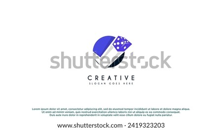 Dice Tech Simple and Cubical Logo Design Concept. Gaming Tech Logo Vector Illustration