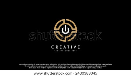 Circular, Rounded Power button logo design vector illustration.