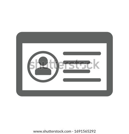 Identity card gray icon, Account, avatar, badge, person, profile, user