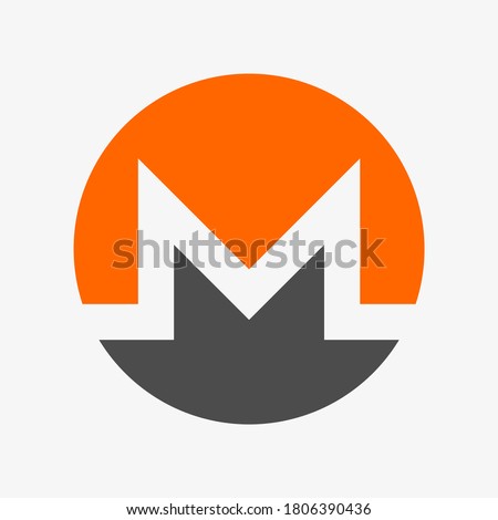 Monero symbol. Vector illustration. XMR logo. Cryptocurrency. 