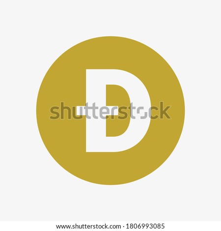 Dogecoin symbol. Vector illustration. XDG logo. Cryptocurrency. 
