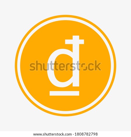 Dong icon. Vietnamese currency symbol. Vector illustration. Coin symbol.