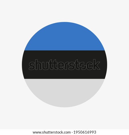 Round estonian flag vector icon isolated on white background. The flag of Estonia in a circle.
