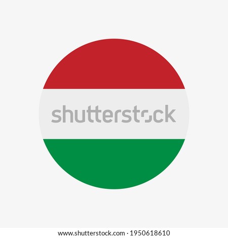 Round hungarian flag vector icon isolated on white background. The flag of Hungary in a circle.