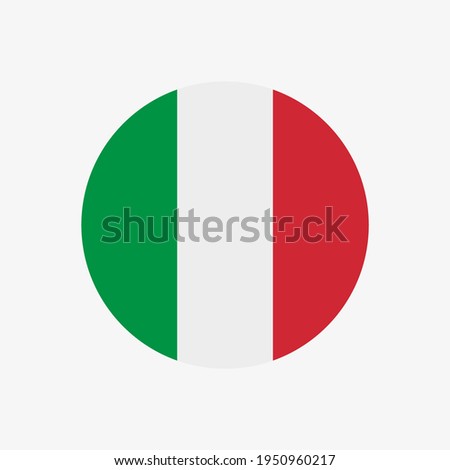 Round italian flag vector icon isolated on white background. The flag of Italy in a circle.