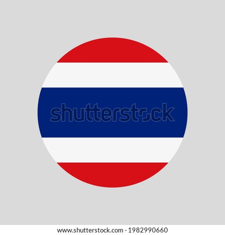Round Thai flag vector icon isolated on white background. The flag of Thailand in a circle.