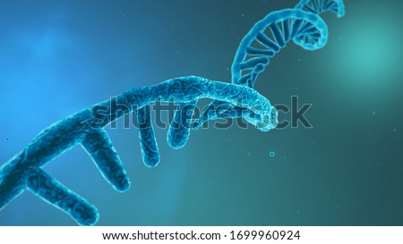Coronavirus RNA strand. Medical illustration. 3D rendering Imagine de stoc © 