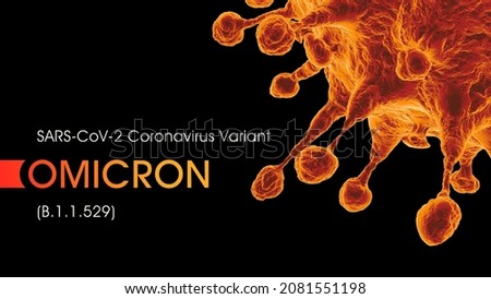 SARS-CoV-2 Coronavirus Variant Omicron. 3D rendering Stok fotoğraf © 