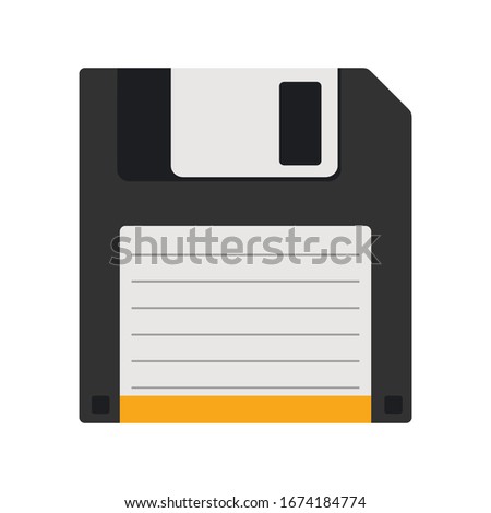 Floppy data storage diskette icon isolated on white background, Vector illustration