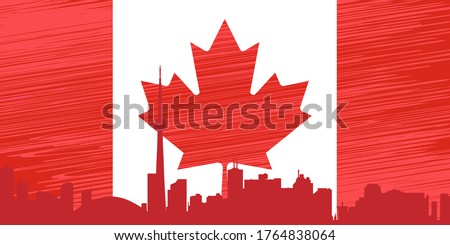 Happy Canada Day poster. Vector illustration greeting card. Canada Maple leaves on white background. red paper cut canada maple leaf. 1st of July celebration background