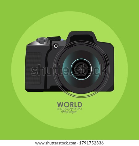 Vector Illustration of World Photography day. August 19. Lens of the Camera in Abstract Form.