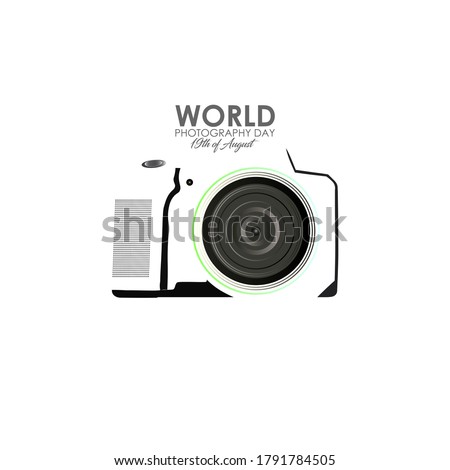 Vector Illustration of World Photography day. August 19. Lens of the Camera in Abstract Form.