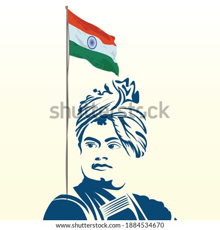 National Youth Day is celebrated in India on 12 January Vector Illustration