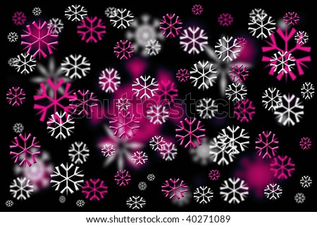 black and pink snowflakes