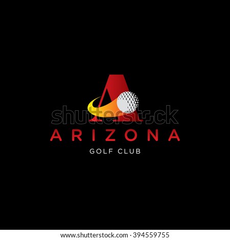 letter A vector template for using as golf club logo