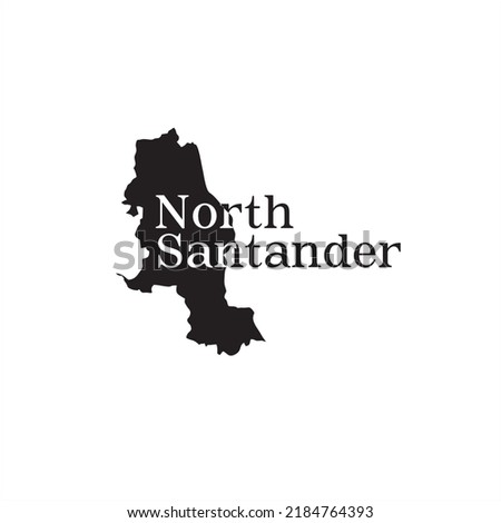 North Santander map and black lettering design on white background
