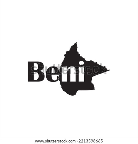 Beni map and black lettering design on white background