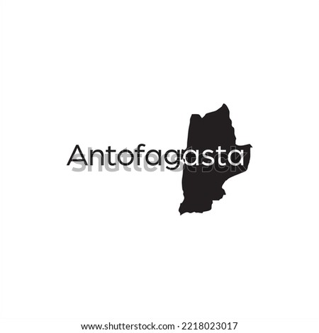 Antofagasta map and black lettering design on white background