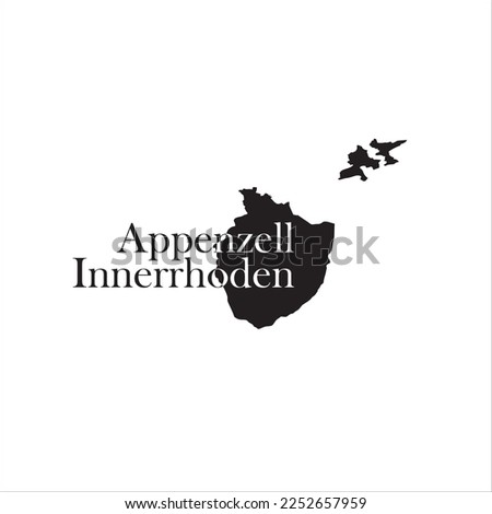Appenzell Innerrhoden map and black lettering design on white background