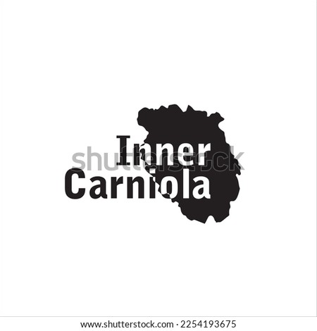 Inner Carniola map and black lettering design on white background