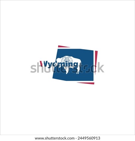 Wyoming map and flag colors design on white background