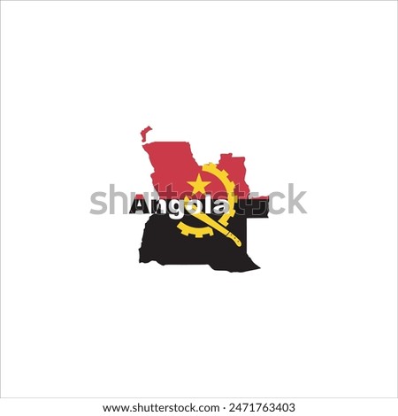 Angola map and flag colors design on white background