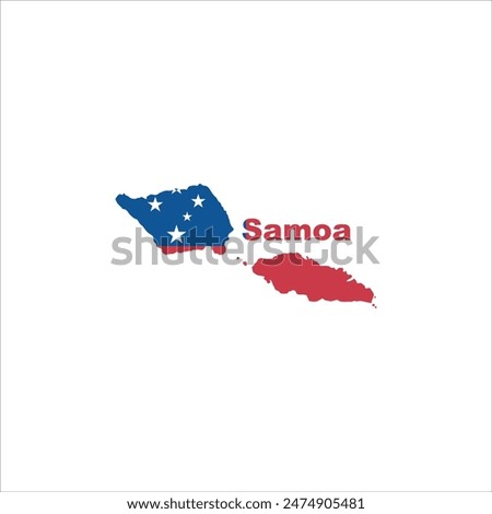 Samoa map and flag colors design on white background