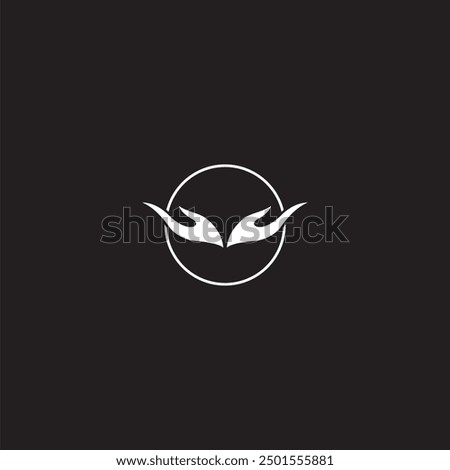 Two handed logo with a white circle on a black background