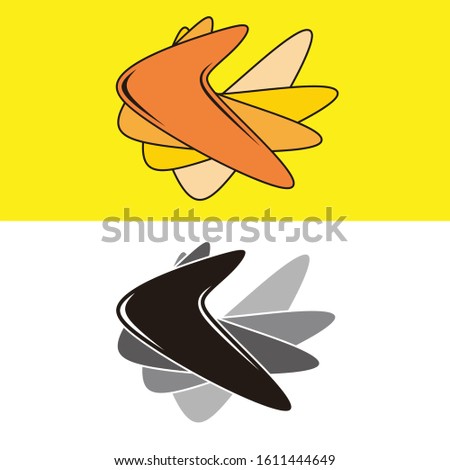 the rotating orange boomerang logo design